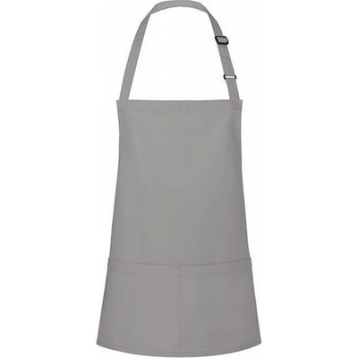 Karlowsky Krátká zástěra s kapsami na břiše nastavení délky na sponu šedá světlá Pantone 4276C KY123