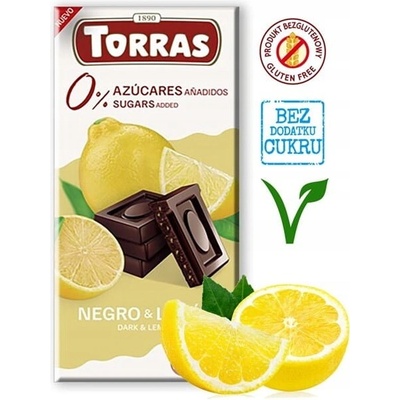 Torras Horká čokoláda s citrónom 75 g
