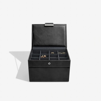 Stackers pánská šperkovnice Black Cufflink & Watch Box černá