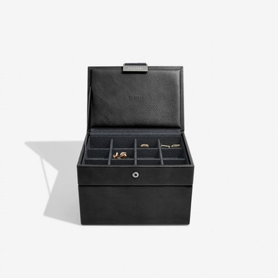 Stackers pánská šperkovnice Black Cufflink & Watch Box černá