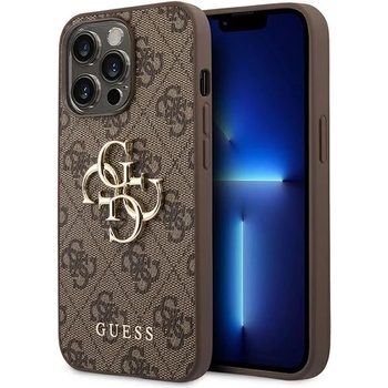 GUESS Кейс Guess GUHCP14L4GMGBR за iPhone 14 Pro 6.1"" кафяв / кафяв, твърд, с метално лого (GUE002388-0)