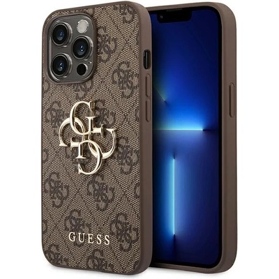 GUESS Кейс Guess GUHCP14L4GMGBR за iPhone 14 Pro 6.1" кафяв / кафяв, твърд, с метално лого (GUE002388-0)