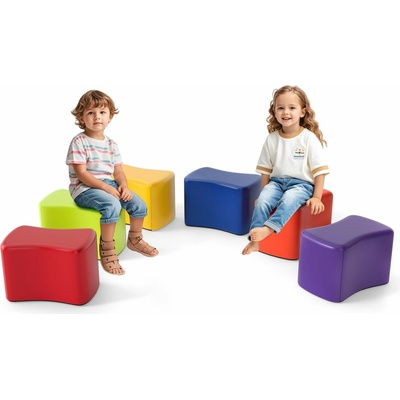 Costway Súprava detských sedacích blokov 6 ks COLOR