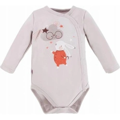 EEVI Kojeneké body dl. rukáv zapínanie bokom Mellow Zajíček sivé