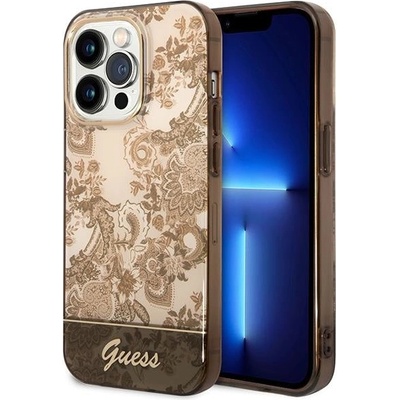 GUESS Кейс Guess GUHCP14XHGPLHC за iPhone 14 Pro Max 6.7", охра, твърд, Porcelain Collection (GUE002213-0)