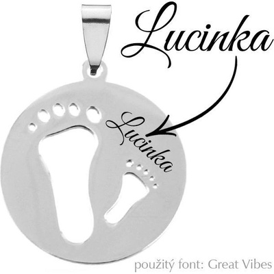 Šperky4U Kulatý ocelový přívěšek stopy DR1299