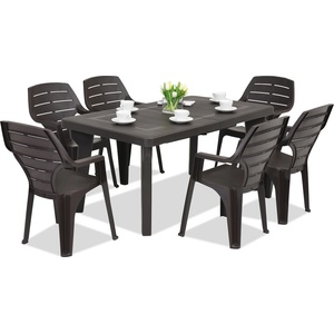 BICA Градинска мебел Bergen/Marne за 6 души Бика кафява (BC437BR + 6xBC27BR)