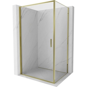 Mexen Exo-B душ кабина с отварящи се врати 75 x 95 см, прозрачна, златна (817-075-095-50-00)