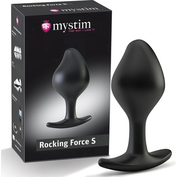 Mystim Rocking Force S - електро анален плъг - малък (черен)