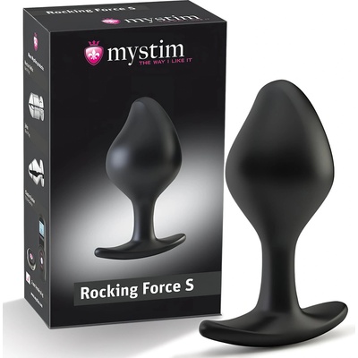 Mystim Rocking Force S - електро анален плъг - малък (черен)