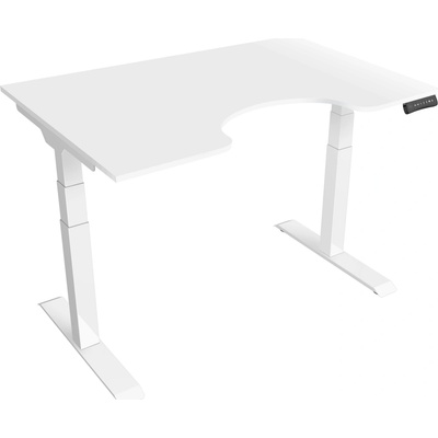 Delso Výškovo nastaviteľný stôl PROJUSTER CARVE 70 x 140 cm biela / biela