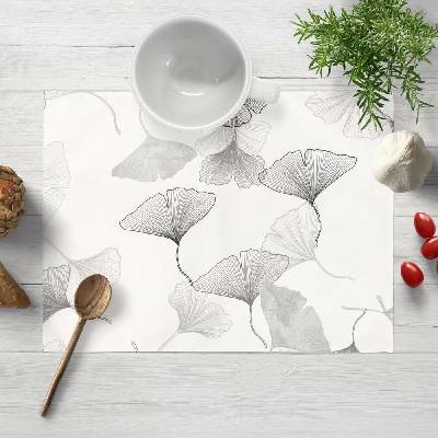 Biante Bavlněné prostírání Sandra SA-512 Šedo-bílé ginkgo listy na bílém 35x45cm