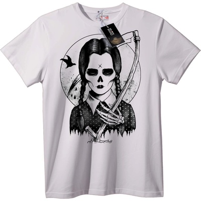 NOONEBRAND Тениска Череп, Коса и Луна - XS, Black