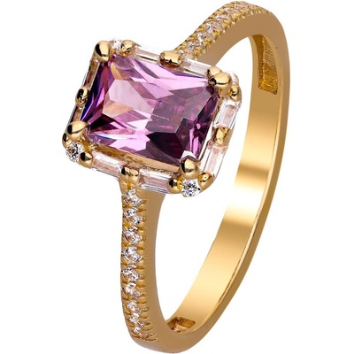 Zlaton Prsten žluté zlato s fialovým kamenem 000131205251