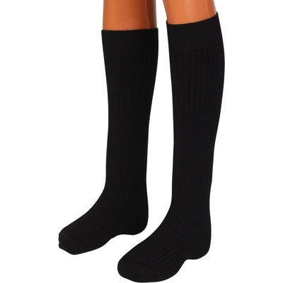 Дамски 3/4 раирани чорапи в черно