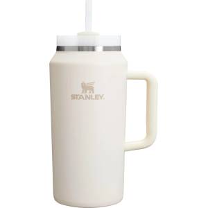 STANLEY 1913 Quencher H2.0 FlowState drinking bottle with straw 1.9L - Thermo mug Cools for 15 hours - 60 hours Ice cold - Dishwasher safe - Thermos bottle BPA free - Drinking cup - Cream - 100000112460 (10-1