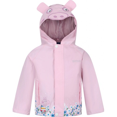 Regatta dětská nepromokavá bunda s kapucí prasátko Pepa RŮŽOVÁ