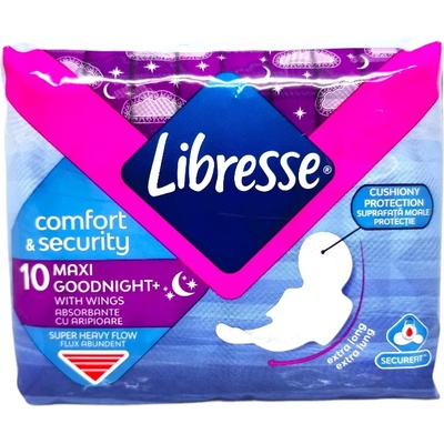 Libresse дамски превръзки, Maxi Goodnight, 10 броя