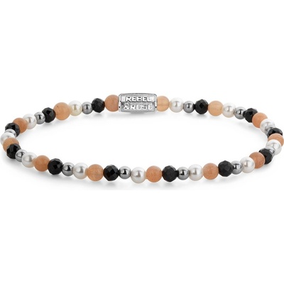 Rebel & Rose RR-40161-S-S náramek Black Glam Rocks Party Silver