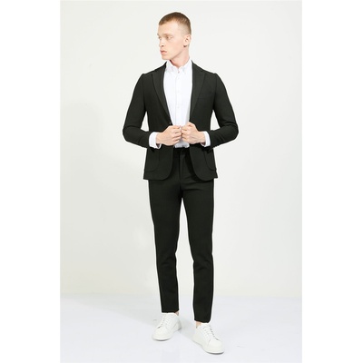 Base Мъжки Slim Fit костюм - Черен #357778 (357778_Черно)