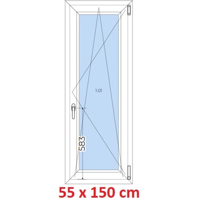 Soft Plastové okno 550 x 1500 mm otevíravé a sklopné Bílá