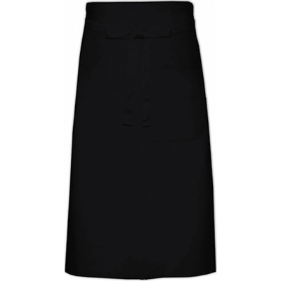 Link Kitchen Wear Kuchařská zástěra s kapsou keprová Černá