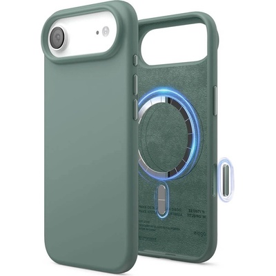 elago Силиконов (TPU) калъф с MagSafe за iPhone 17 Air - Elago Magnetic Soft Silicone Case (тъмнозелен) (ES17MSSC66AIR-MGR)