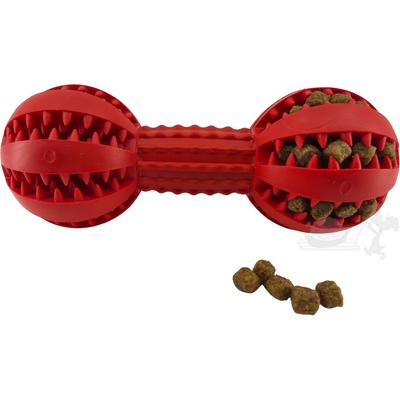 Uniq Pets dentální mátová činka na pamlsky červená 13,5 cm
