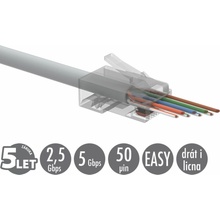 Solarix SXRJ45-5E-UTP-EASY Univerzální RJ45 CAT5E UTP 8p8c na drát i licnu