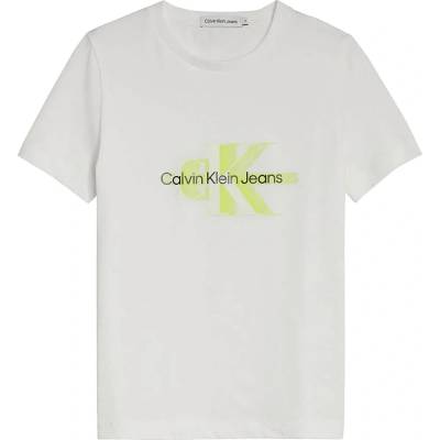 Calvin klein jeans Тениска Calvin Klein Jeans Perforated Glow Monogram short sleeve T-shirt - White