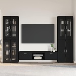 vidaXL Комплект ТВ шкаф FLORIN 3 бр. 150 x 39 x 30 см Черно (3398005)