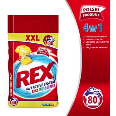 Rex koncentrovaný prášek 4v1 Active system na praní barevného prádla 6 kg