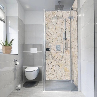 mySPOTTI Samolepiaca PVC tapeta do kúpeľnefresh Natursteinw.beige 100x255 cm