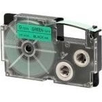 Casio XR-12GN1, 12mm x 8m, черен печат/зелен фон, оригинална лента (XR-12GN1)