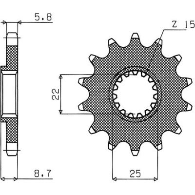 reťazové koliesko SUN35714, SUNSTAR (14 zubov) BETA, KTM, HUSQVARNA, HUSABERG