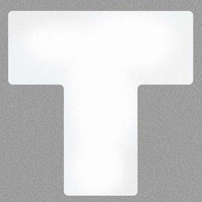 Podlahové značení - Dělící značka "T" 101,6 x 254 mm, 20 ks v balení, bílá