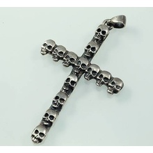 SilverAgi ltd Stříbrný přívěsek Kříž s lebkami AGPRIV620274