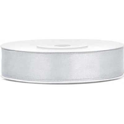 Saténová stuha stříbrná 12 mm x 25 m