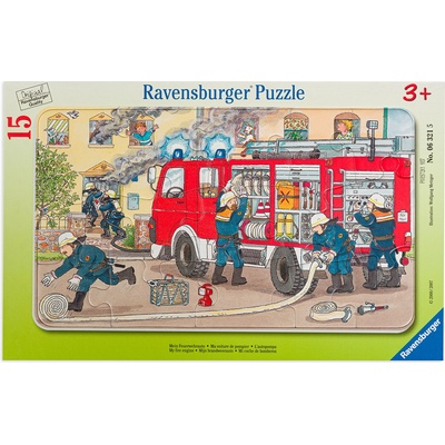 Ravensburger Пъзел Ravensburger от 15 части - Пожарникарска кола (6321)