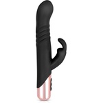 Rosy Gold Rabbit Vibrator with Thrusting Function Black