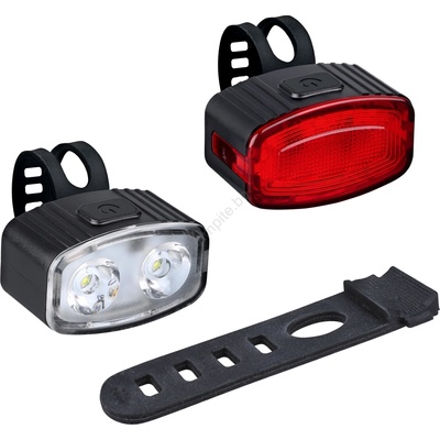 Solight WN47-SADA 2x LED акумулаторна велосипедна лампа 350mAh IP44 червено/бяло (SL1496)