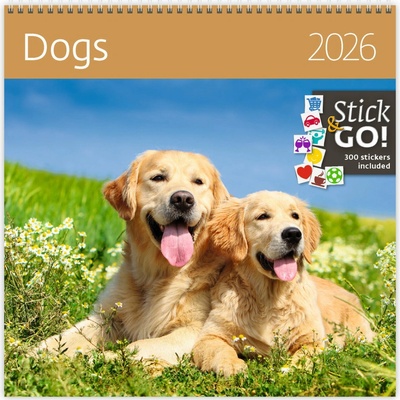 Nástěnný poznámkový Helma Dogs 2026