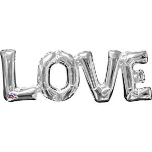 Amscan Балон от фолио LOVE сребрист 63 x 22 см