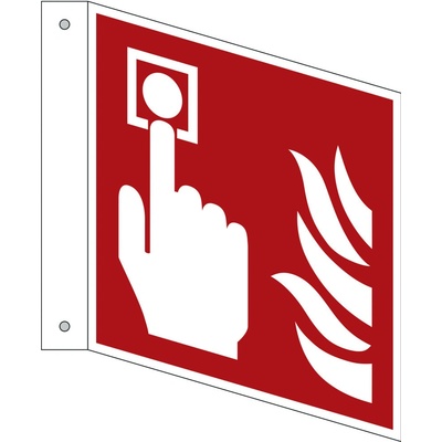 Značka Požiarny alarm, ISO 7010, plast, fotoluminiscenčná, 150 x 150 mm, 5 ks
