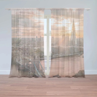 Sablio Záclony Londýn City of London: 2ks 150x250cm