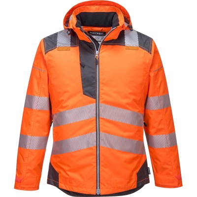 Portwest hi-vis pw3 t400 / Светлоотразително зимно яке за дъжд - hv оранжево/сиво xl (t400ogyxl)