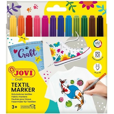 JOVI Detské fixky na textil 12 farieb