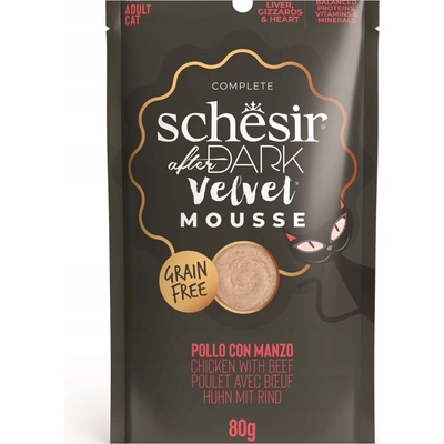 Schesir Cat After Dark Velvet Mousse kura a hovädzie 80 g