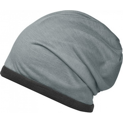 Myrtle Beach Fleecová elastická beanie šedá melír