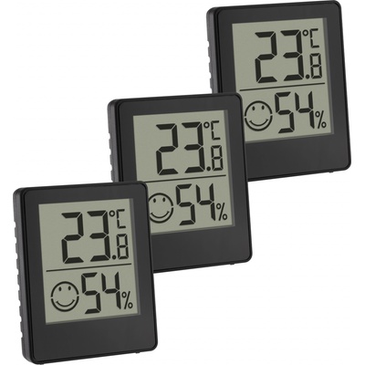 TFA 3 бр. Цифров термохигрометър, черен - 30.5039. 01.03 (79-30.5039.01.03)